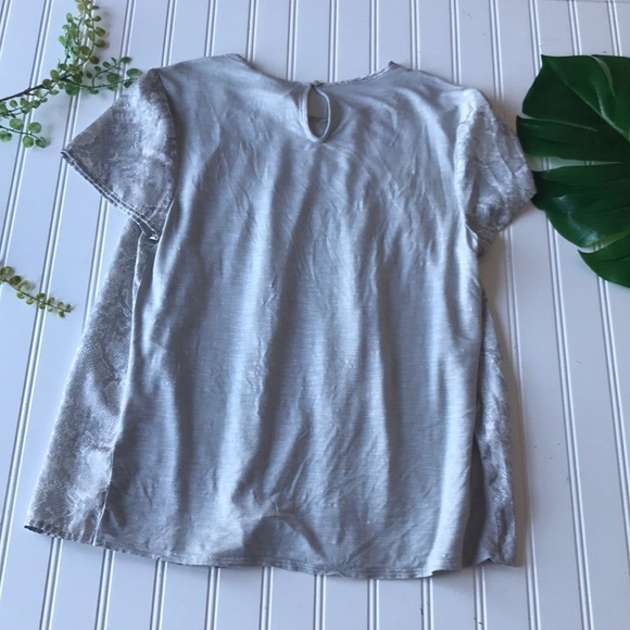 Anthropologie Dolan Pilar pleated top grey mint - Picture 4 of 8